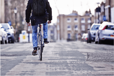Person riding a bicycle
